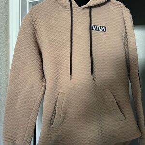 Barstool Sports VIVA Tan Quilted Hoodie Medium